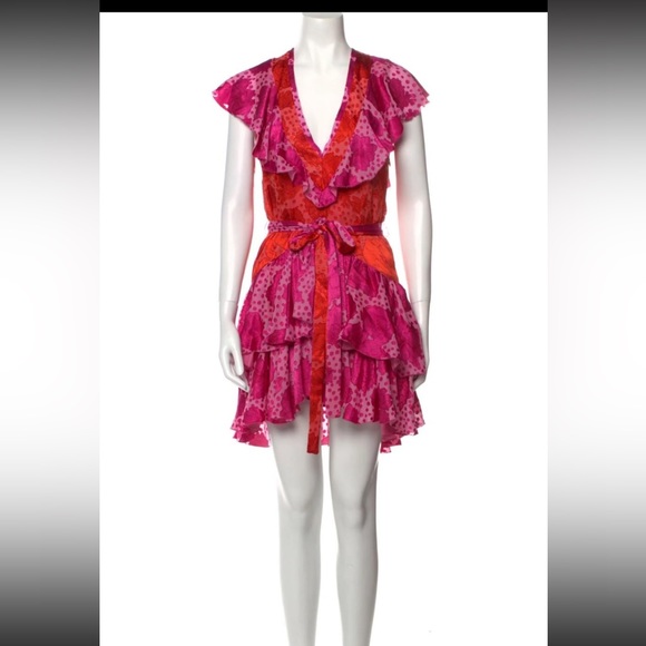 ❤️Le Superbe Aurora Flora Lil Flirt Floral Ruffle Mini Dress Size 2 HOST PICK💕 - Picture 5 of 11